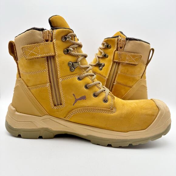 PUMA Mens Conquest SR Scuff Cap Composite Toe Work Boots US 13 Wheat Leather GUC - Picture 3 of 13